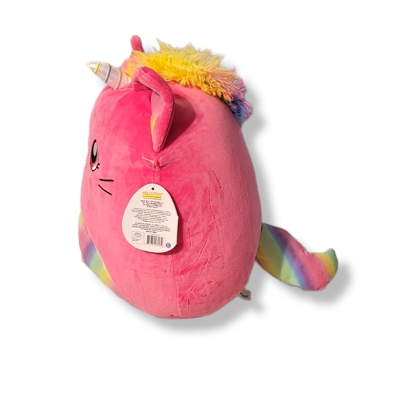 Squishmallow Lizette Pink and Rainbow 14 inch Caticorn Horned Cat Kellytoy - Picture 4 of 7